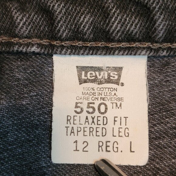 Vtg 90s Levi's 550 Relaxed Tapered Jeans High Rise  USA 12 L - Picture 5 of 12
